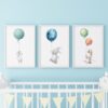 Poster für das Kinderzimmer Hasen Blau