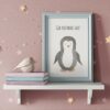 Babyzimmer Deko Wandposter Pinguin
