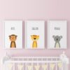 Poster-für-das-Kinderzimmer-Affe-Jaguar-Koala-Rosa