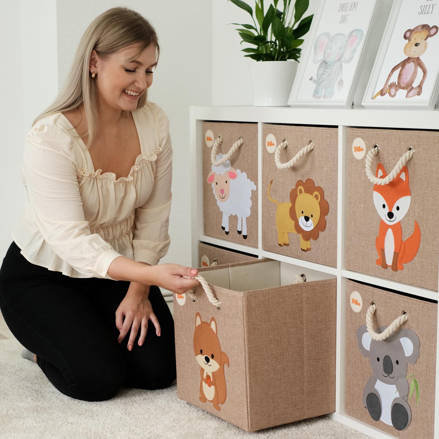 Aufbewahrungsbox Spielzeugbox Spielzeugkiste Löwe Kinderzimmer mit Namen